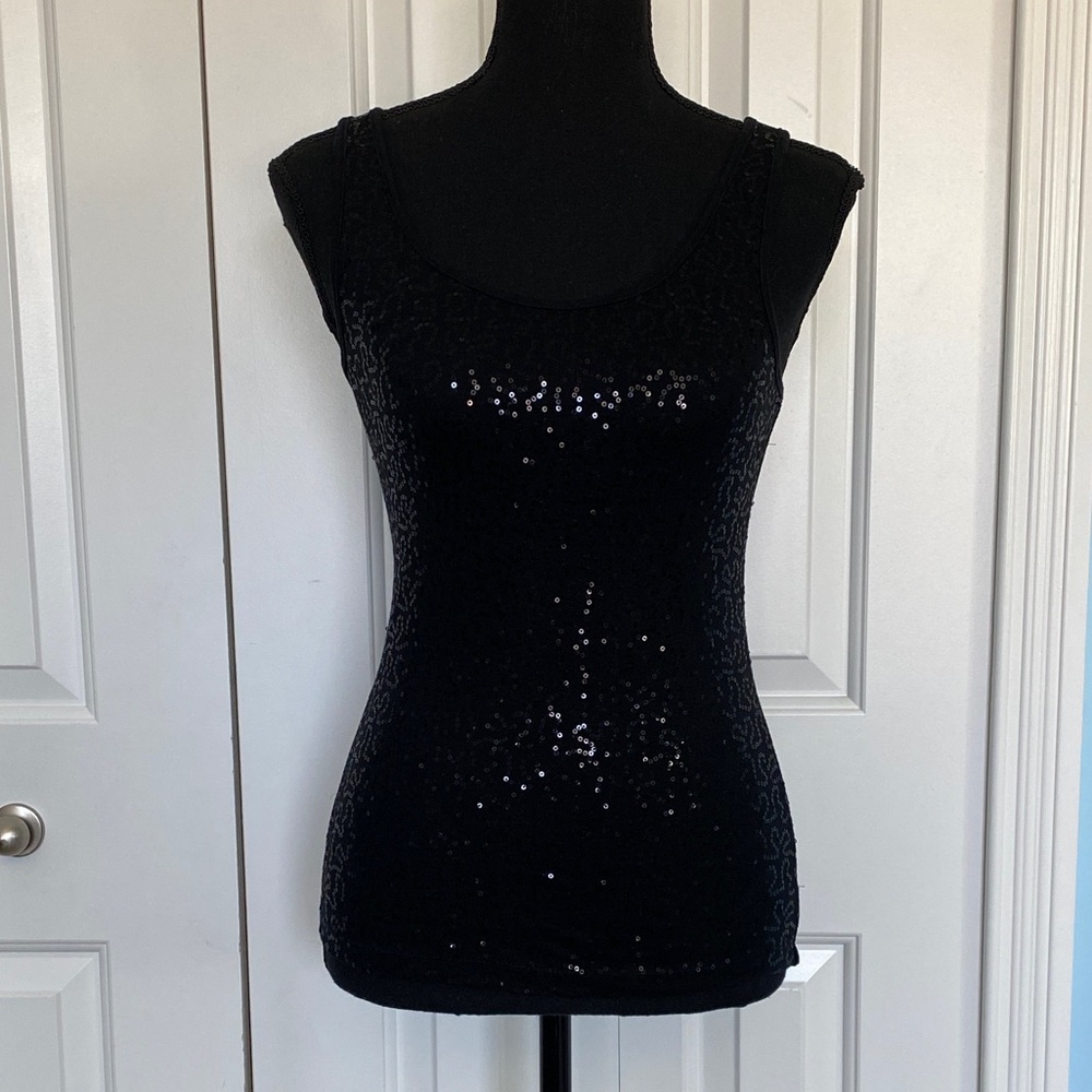 Old Navy XS Black Sequin Tank Top